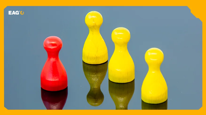 pequenos pinos vermelho, amarelo e vermelho ilustrando níveis hierárquicos em uma grande companhia||inscreva-se no programa eag||||||||pequenos pinos azuis, amarelo e vermelho ilustrando níveis hierárquicos em uma grande companhia