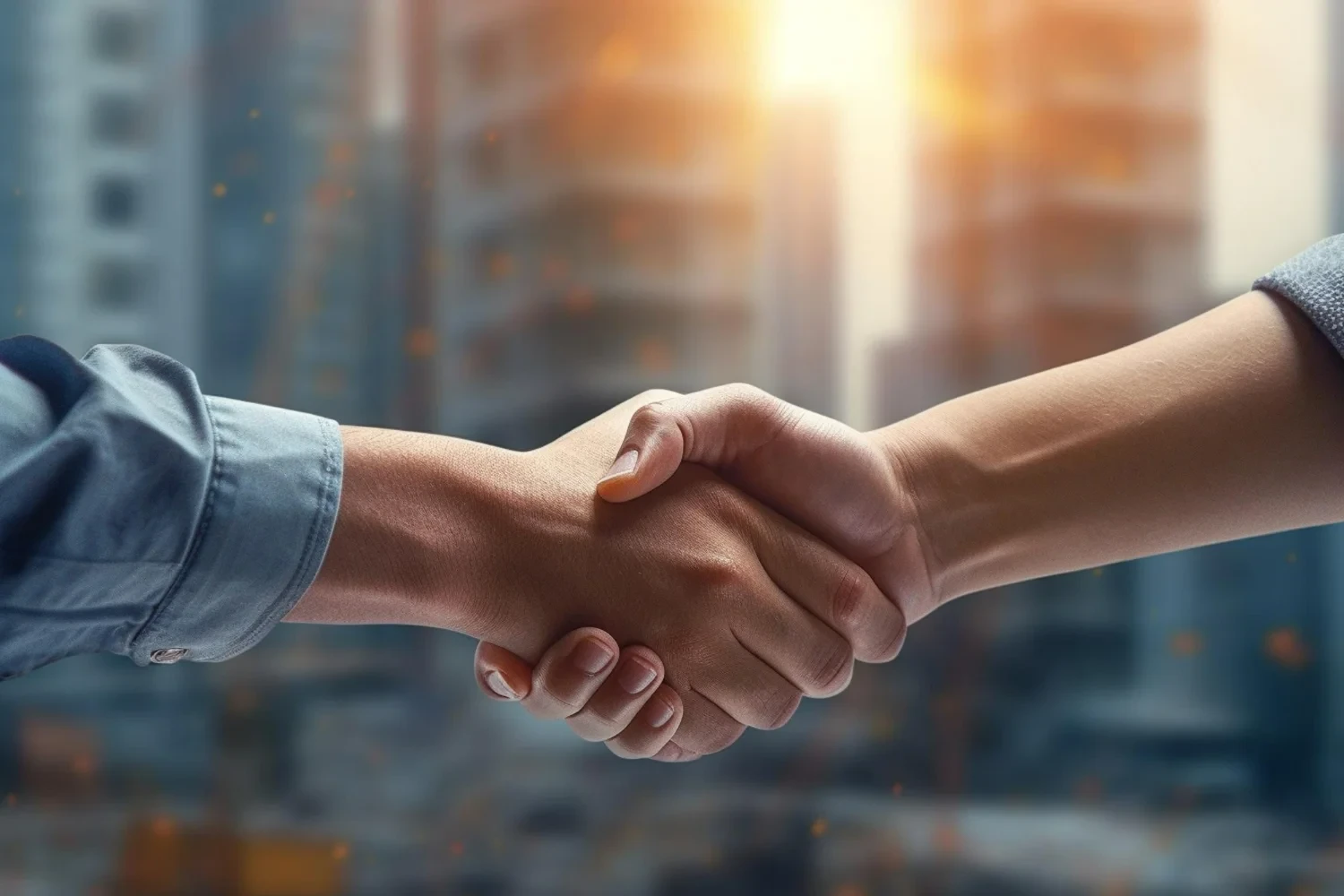 Dois homens apertando as mãos após fecharem negócio representando o comportamento do consumidor